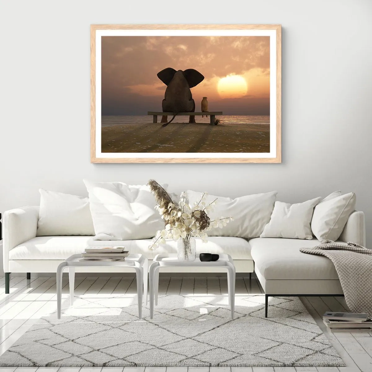 Affiche dans un chêne clair - Poster - C'est bon de garder le silence ensemble - 50x40 cm