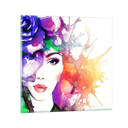 Impression sur verre - Image sur verre - Avec la tête dans les nuages - 50x50 cm