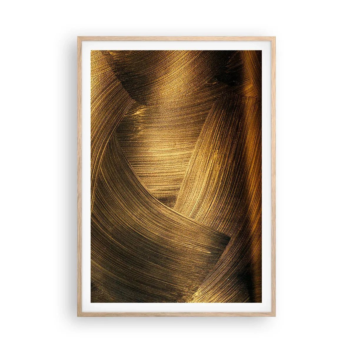 Affiche dans un chêne clair - Poster - Dans un labyrinthe en or - 70x100 cm