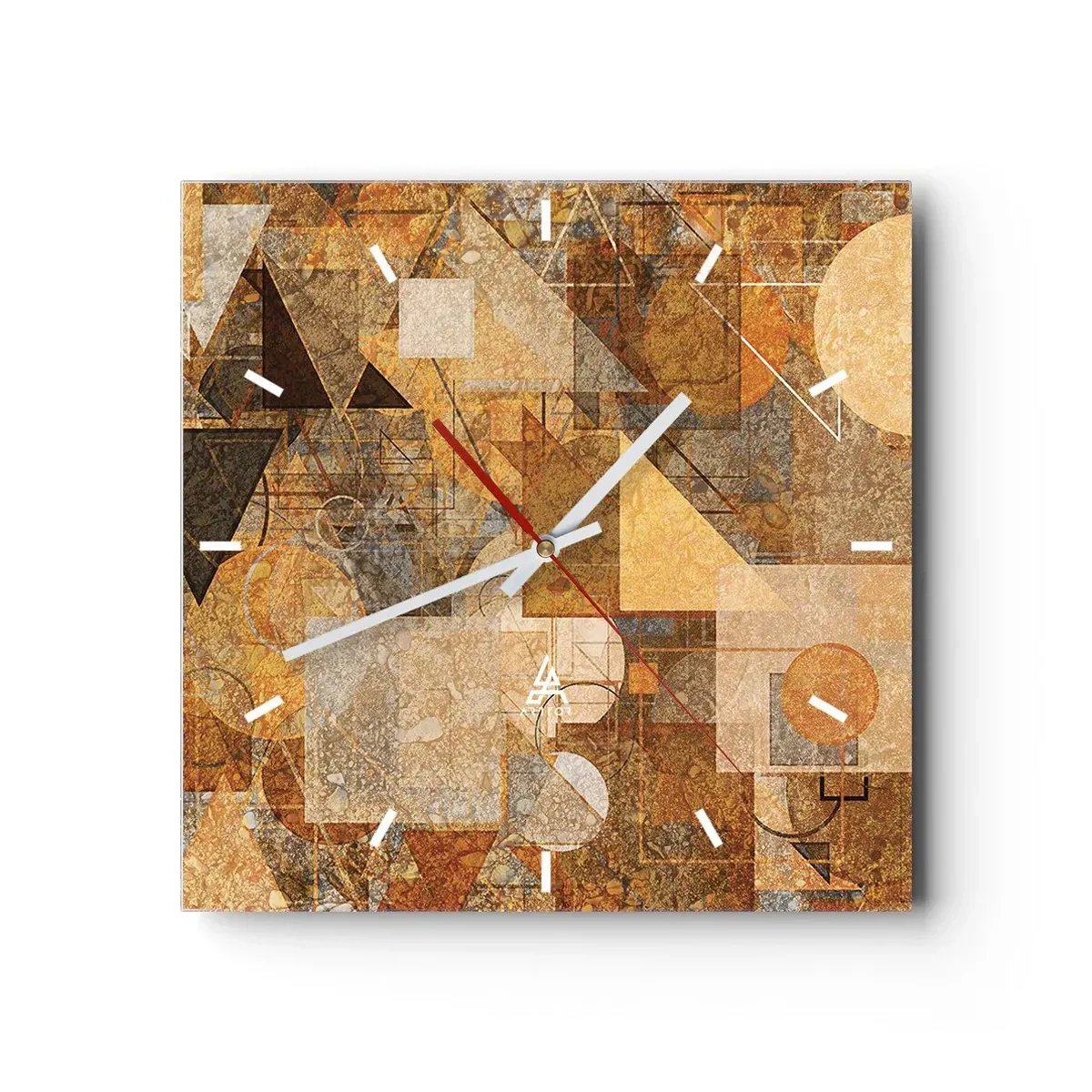 Horloge murale - Pendule murale - Étude cubique de marron - 40x40 cm