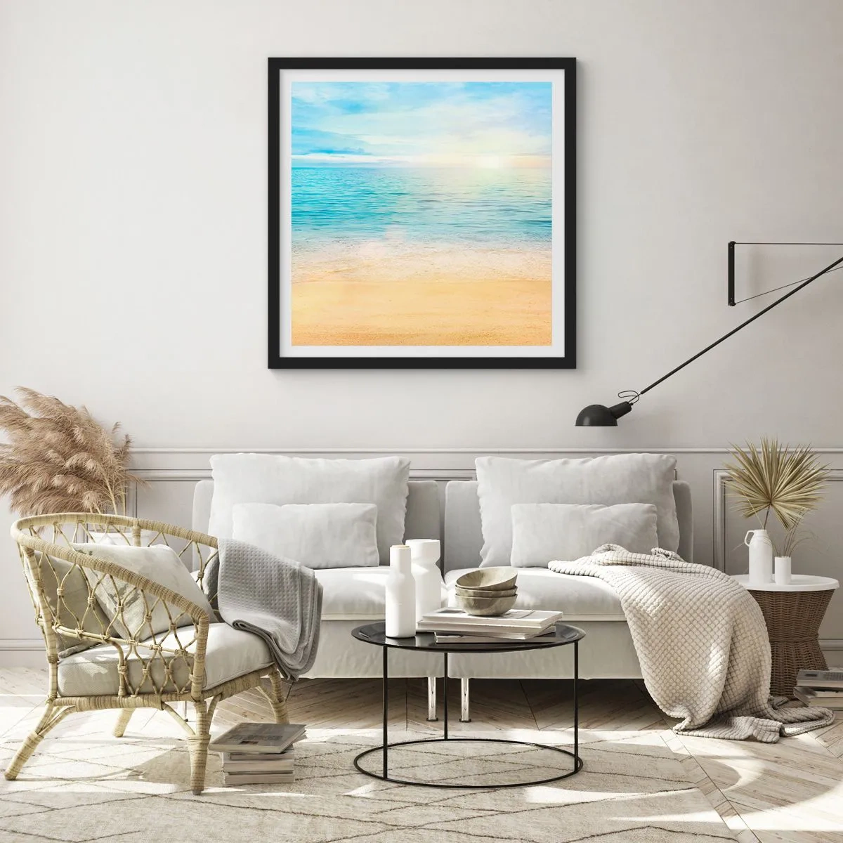 Affiche dans un cadre noir - Poster - Le grand bleu - 60x60 cm