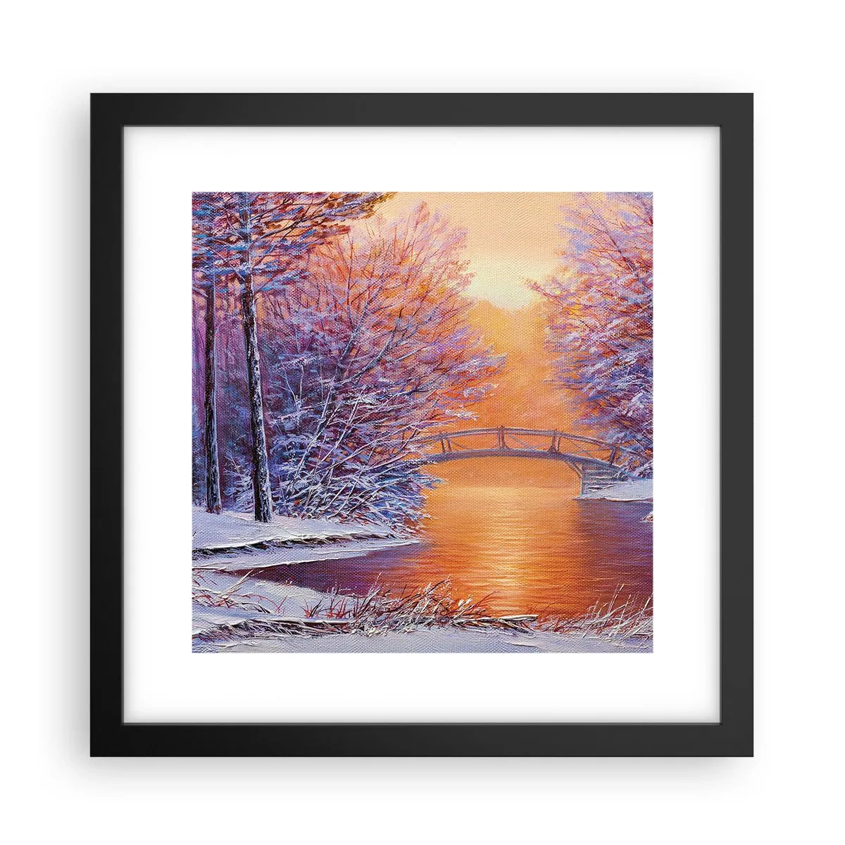 Affiche dans un cadre noir - Poster - On se rencontre ici - 30x30 cm