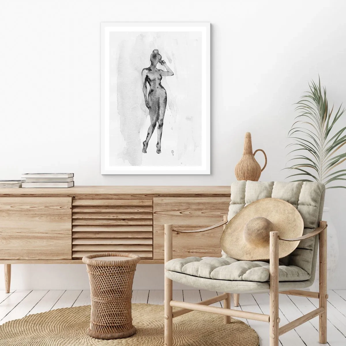 Affiche dans un cadre blanc - Poster - Etude de l'idéal de la féminité - 50x70 cm