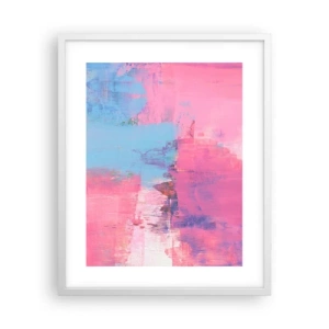 Affiche dans un cadre blanc - Poster - Du rose, du bleu et une pincée de lumière - 40x50 cm
