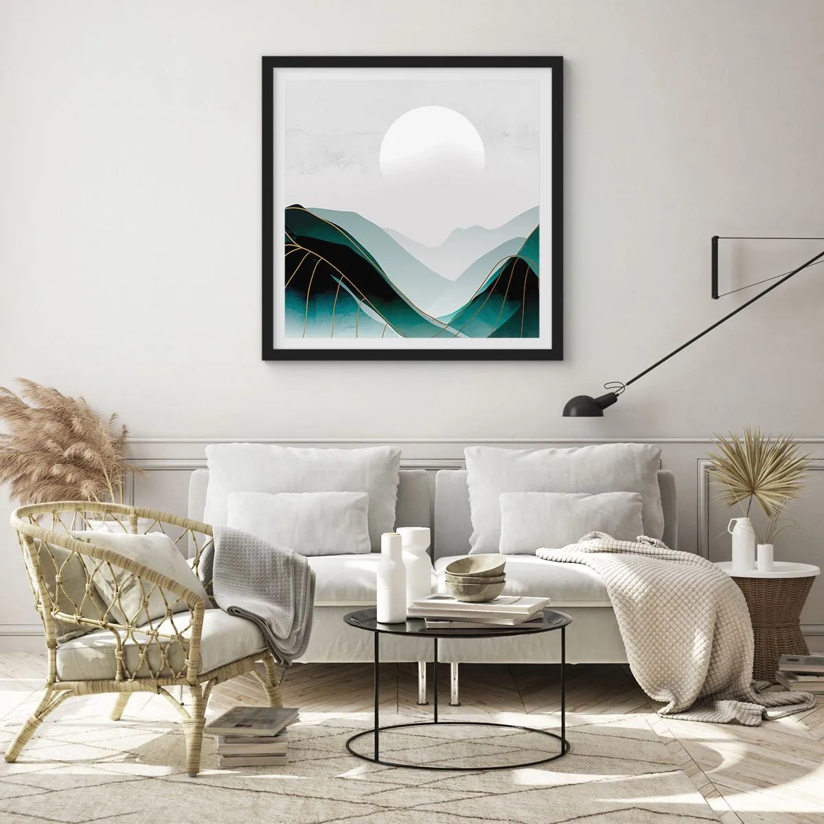 Affiche dans un cadre noir - Poster - En pleine majesté - 60x60 cm