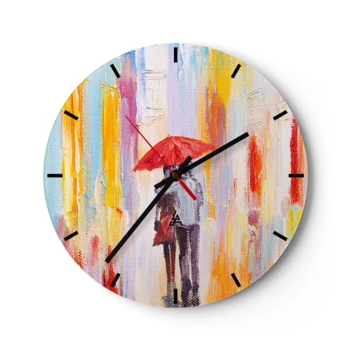 Horloge murale - Pendule murale - Qu'il pleuve encore - 40x40 cm