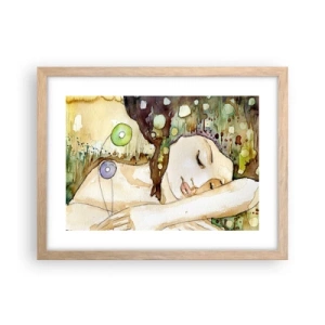 Affiche dans un chêne clair - Poster - Un rêve violet émeraude - 40x30 cm