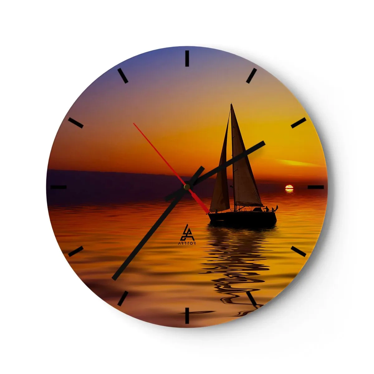 Horloge murale - Pendule murale - Comme c'est calme au crépuscule… - 40x40 cm