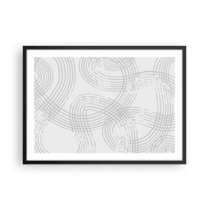 Affiche dans un cadre noir - Poster - Un motif subtil avec des lignes entrelacées dans des tons clairs - 70x50cm - Il n'y a pas de chemin droit - Décoration murale moderne pour le salon et la chambre ARTTOR