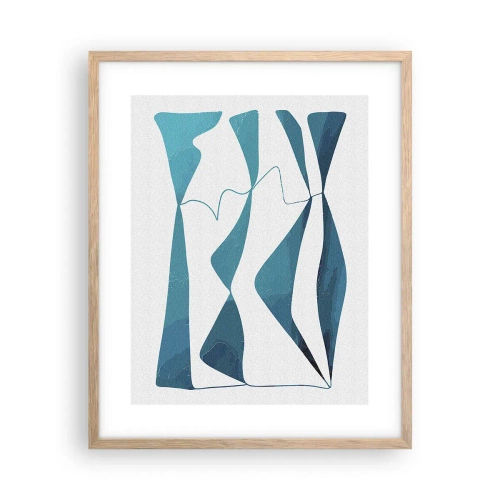 Affiche dans un chêne clair - Poster - Abstraction : composé turquoise - 40x50 cm