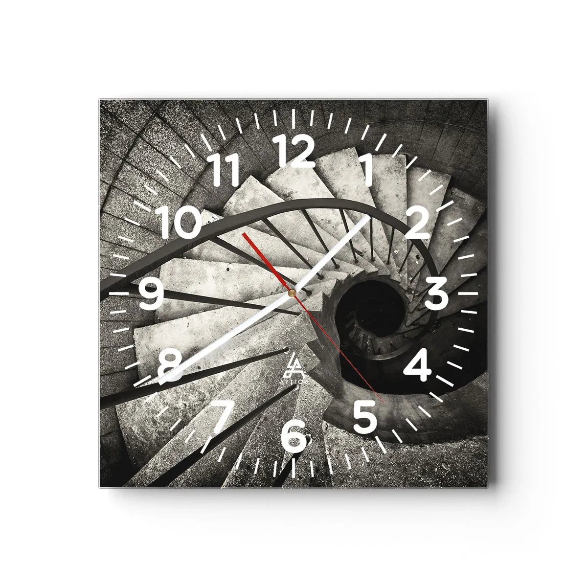 Horloge murale - Pendule murale - En haut des escaliers, en bas des escaliers - 30x30 cm