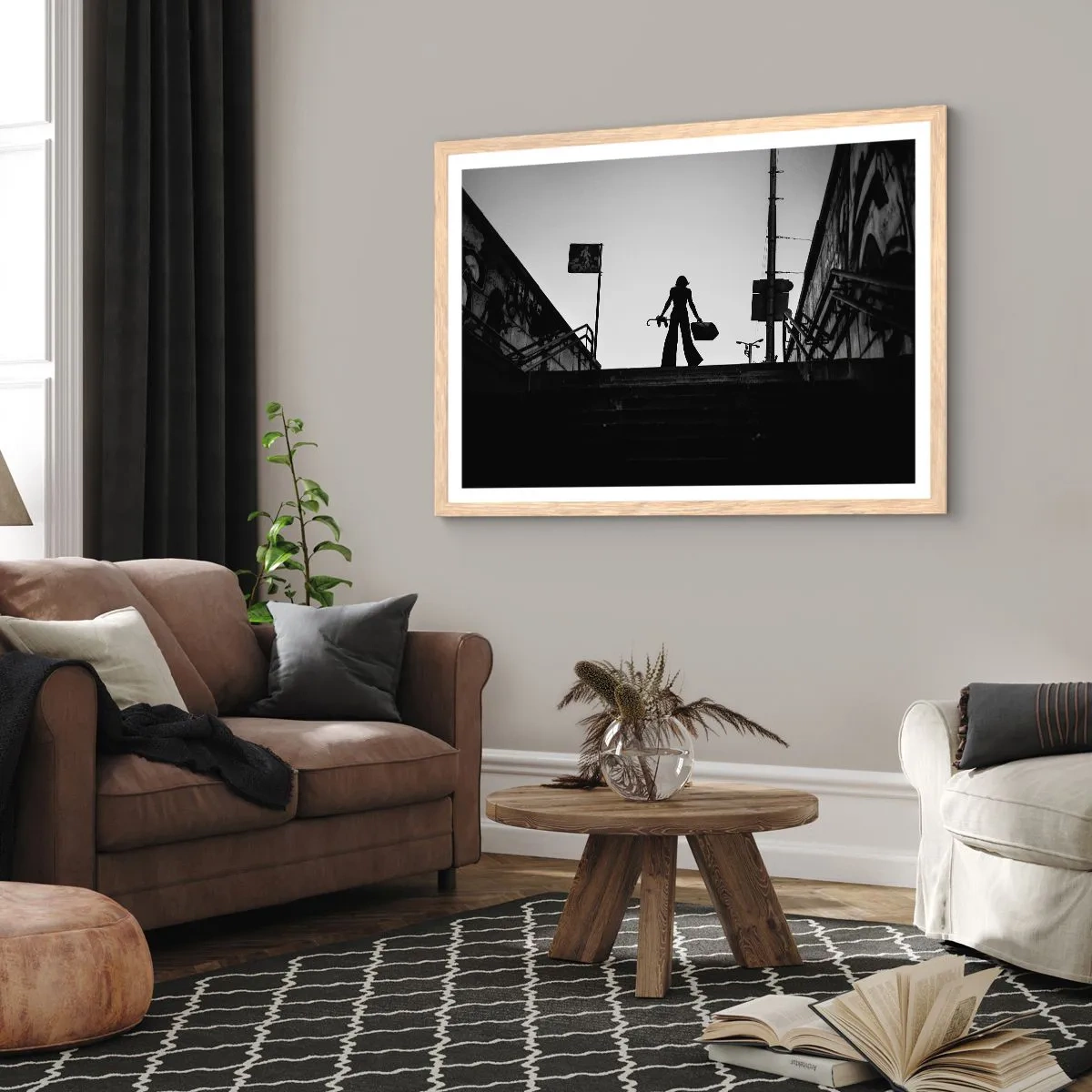 Affiche dans un chêne clair - Poster - Pèlerinage urbain - 100x70 cm