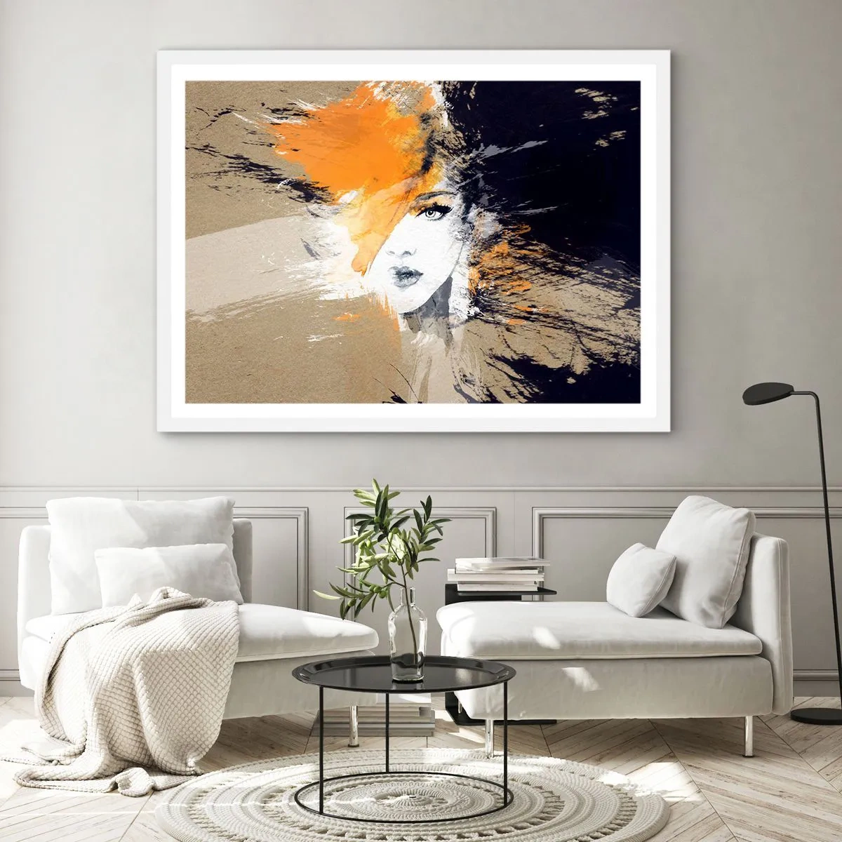 Affiche dans un cadre blanc - Poster - Et la lumière fut - 50x40 cm