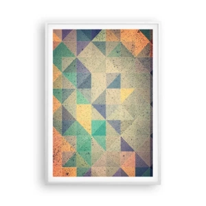 Affiche dans un cadre blanc - Poster - République des triangles - 70x100 cm