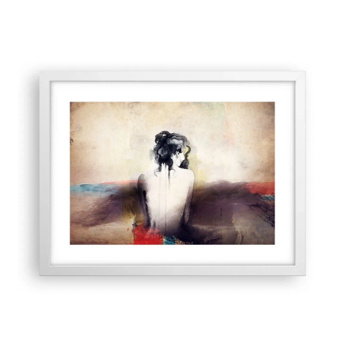 Affiche dans un cadre blanc - Poster - Lignes lisses, formes ovales - 40x30 cm