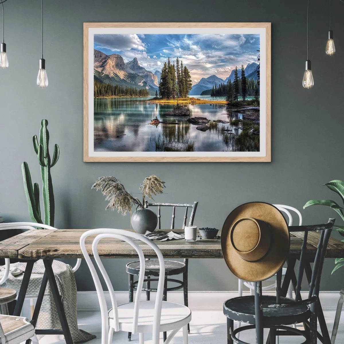 Affiche dans un chêne clair - Poster - Sous les grandes eaux claires - 40x30 cm