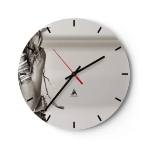 Horloge murale - Pendule murale - Fragment d'une fille en costume décoratif en sépia - 30x30cm - Comment va la fille - Décoration murale moderne pour le salon, la cuisine et la chambre ARTTOR