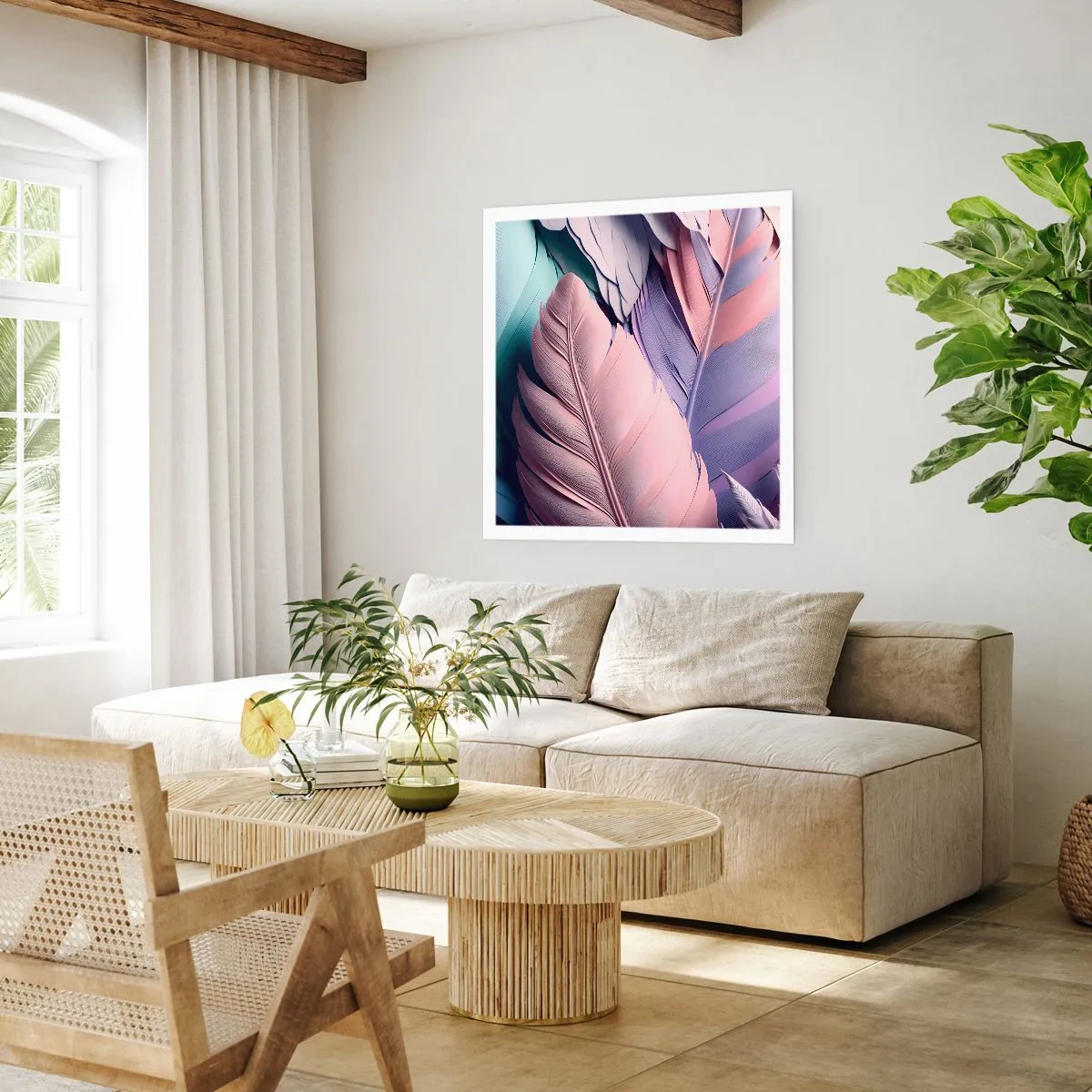 Affiche - Poster - Oiseau chic - 60x60 cm