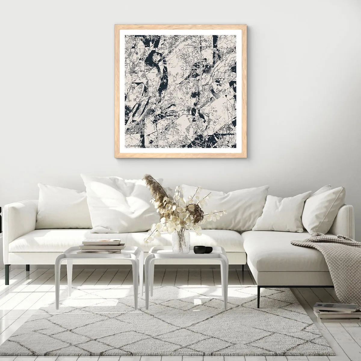 Affiche dans un chêne clair - Poster - Interpénétration des contraires - 60x60 cm