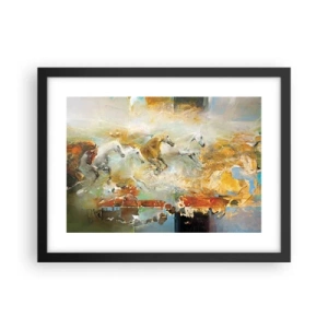 Affiche dans un cadre noir - Poster - Au galop vers la lumière - 40x30 cm