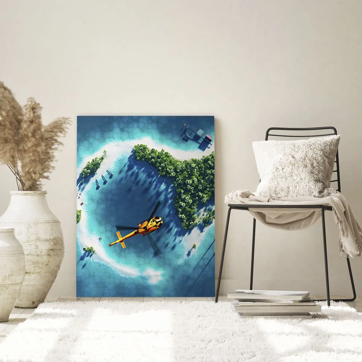 Impression sur verre - Image sur verre - Achetez-vous une île - 50x70cm - Achetez-vous une île - Décoration murale moderne pour le salon et la chambre ARTTOR