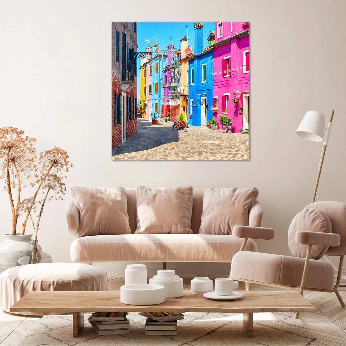 Impression sur toile - Image sur toile - Ville "Sous les perroquets" - 50x50 cm