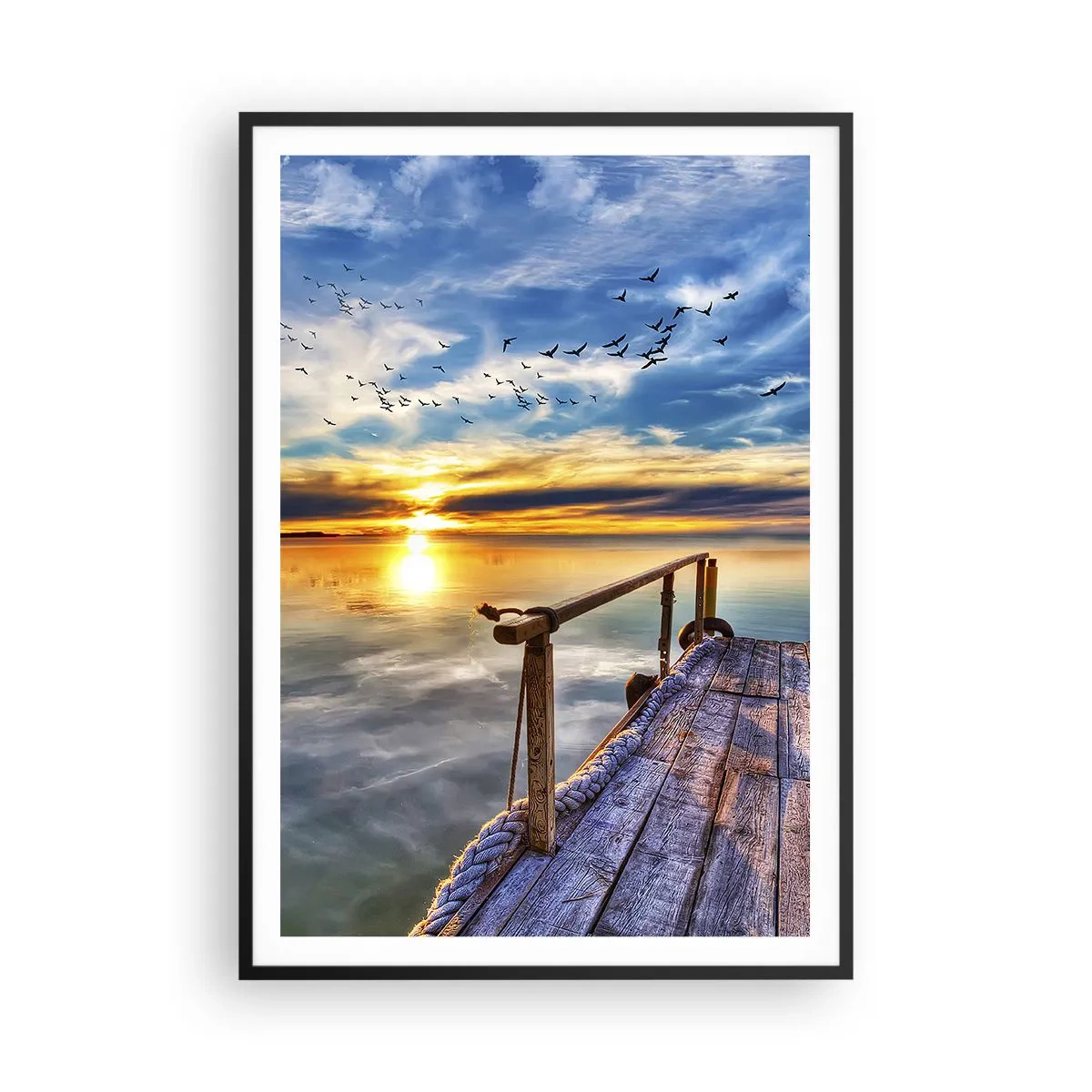 Affiche dans un cadre noir - Poster - Le vent se repose - 70x100 cm