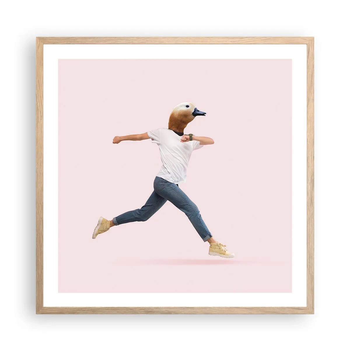 Affiche dans un chêne clair - Poster - Une pincée d'absurdité - 60x60 cm