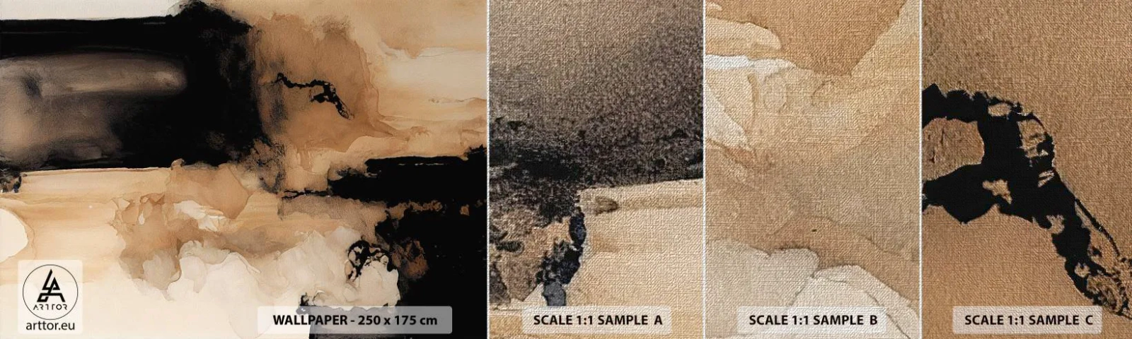 Échantillon de Papier Peint Premium Canvas - Une abstraction intrigante - Abstraction, Fumée, Minimaliste - 100x30 cm