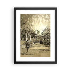 Affiche dans un cadre noir - Poster - Un moment arrêté avec une plume - 30x40 cm