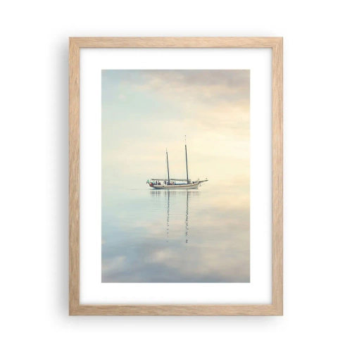 Affiche dans un chêne clair - Poster - Dans une mer de silence - 30x40 cm