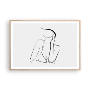 Affiche dans un chêne clair - Poster - Sur les vague d'un rêve - 100x70 cm