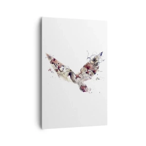 Impression sur toile - Image sur toile - Silhouette d'oiseau artistique avec des motifs géométriques - 80x120cm - Un pèlerin volant - Décoration murale moderne pour le salon et la chambre ARTTOR