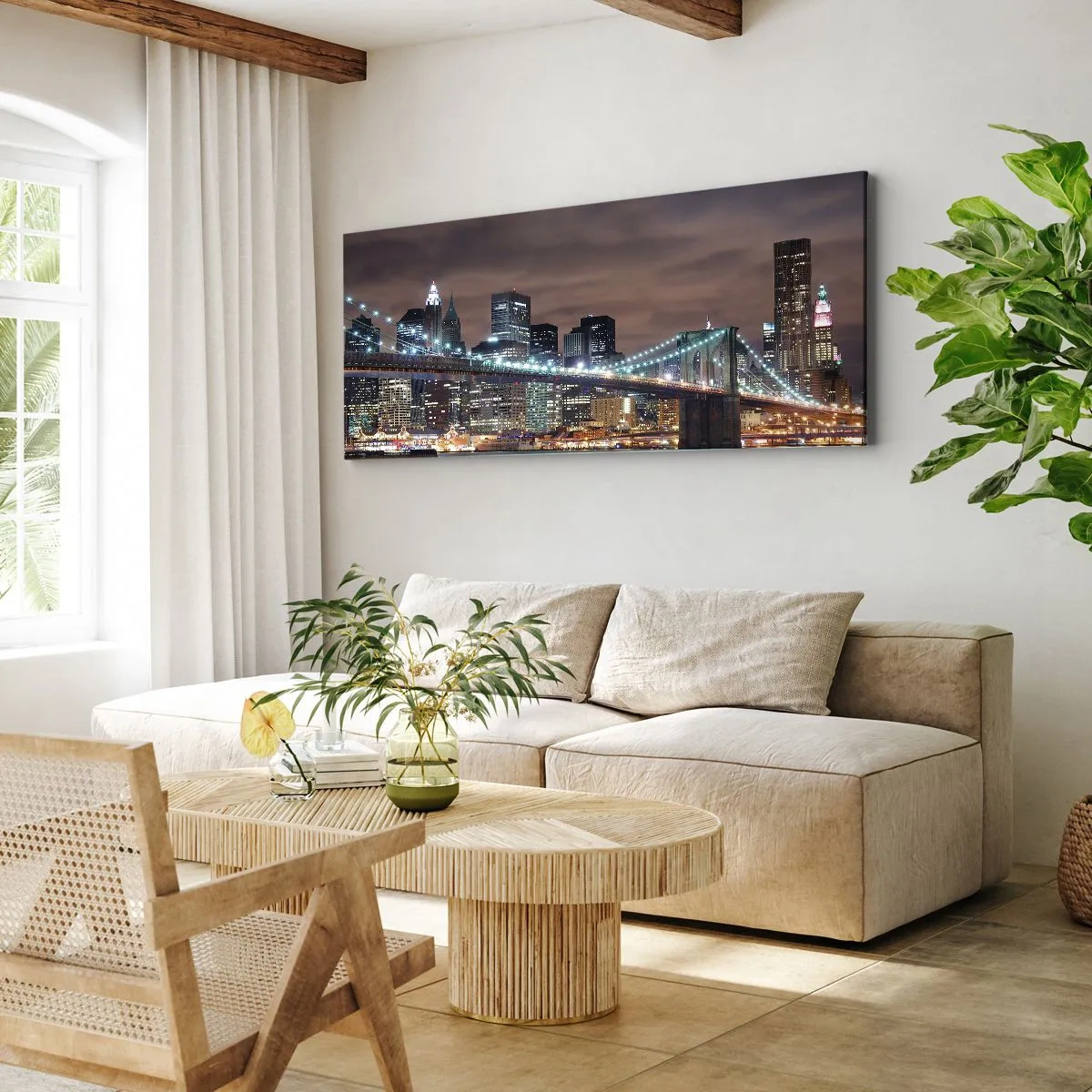 Impression sur toile - Image sur toile - Lumières des grandes villes - 100x40 cm