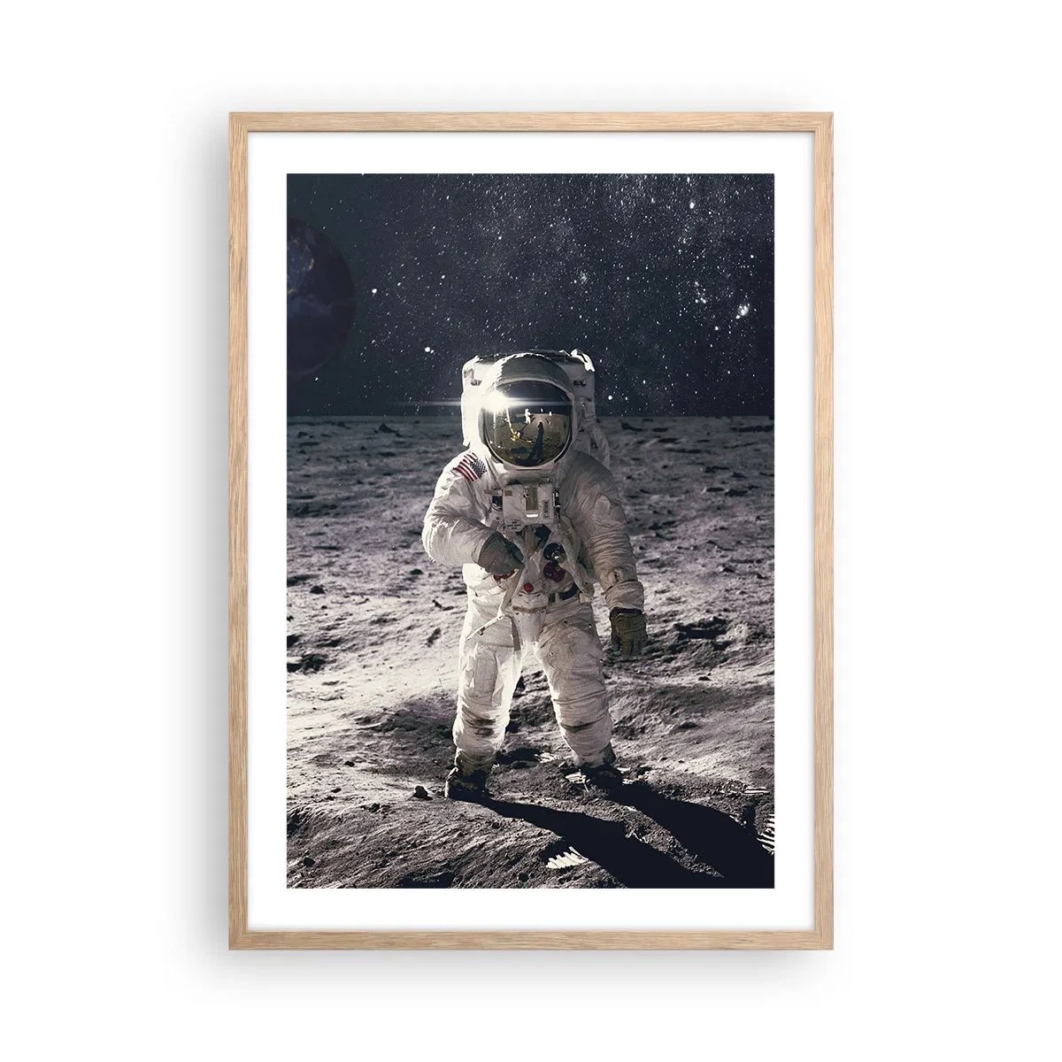 Affiche dans un chêne clair - Poster - Salutations de la lune - 50x70 cm