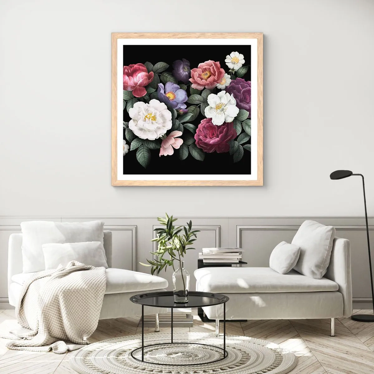 Affiche dans un chêne clair - Poster - D'un jardin anglais - 50x50 cm