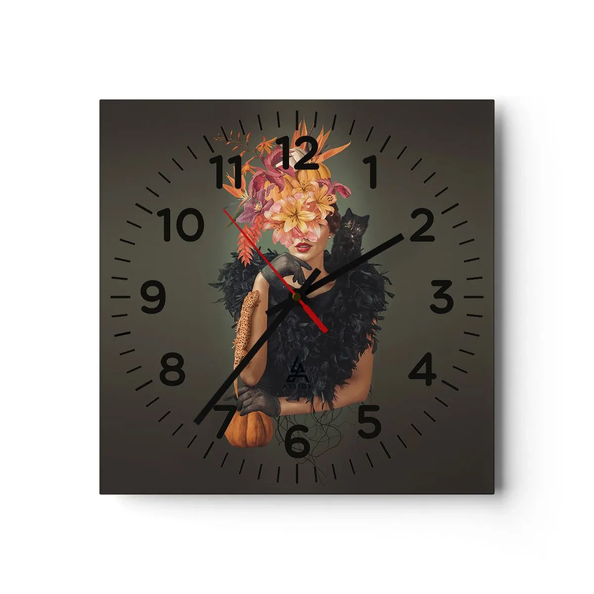 Horloge murale - Pendule murale - Sort de sorcière - 30x30 cm