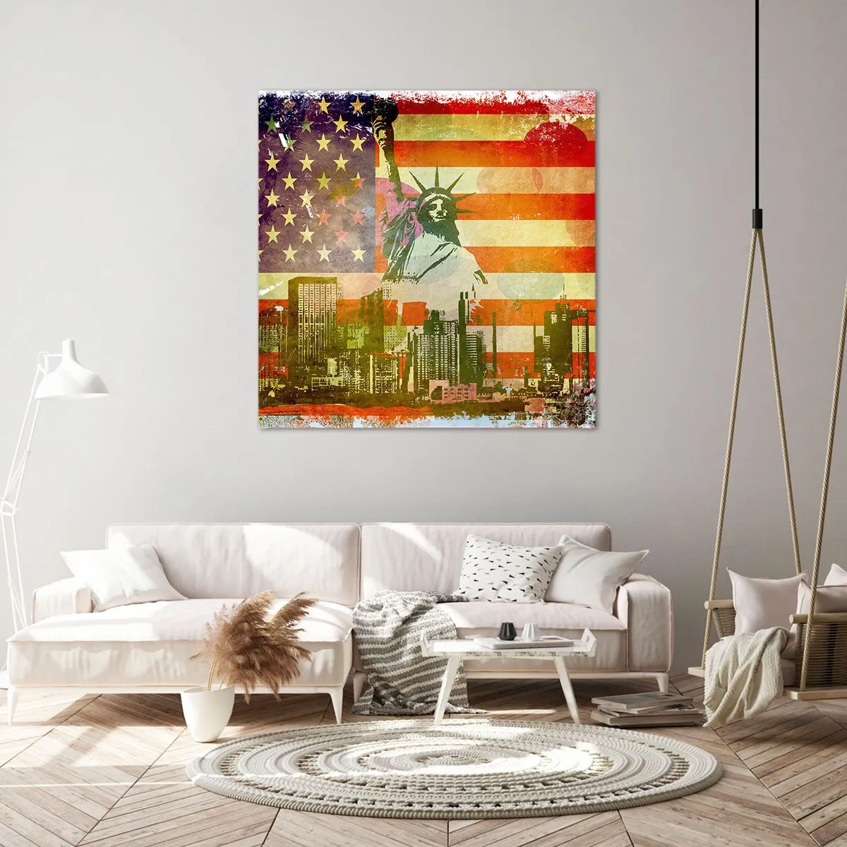 Impression sur toile - Image sur toile - Vive l'Amérique! - 70x70 cm
