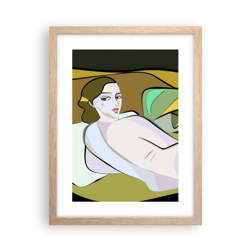 Affiche dans un chêne clair - Poster - Portrait intime - 30x40 cm