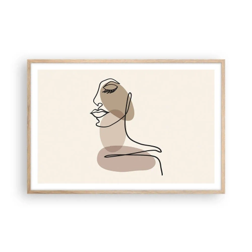 Affiche dans un chêne clair - Poster - Une certaine ligne de beauté - 91x61 cm