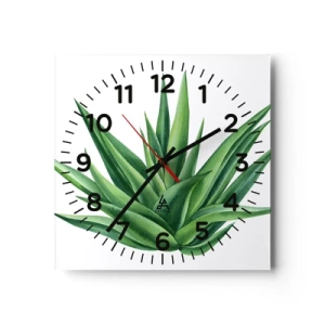 Horloge murale - Pendule murale - Vert – force – vie - 40x40 cm