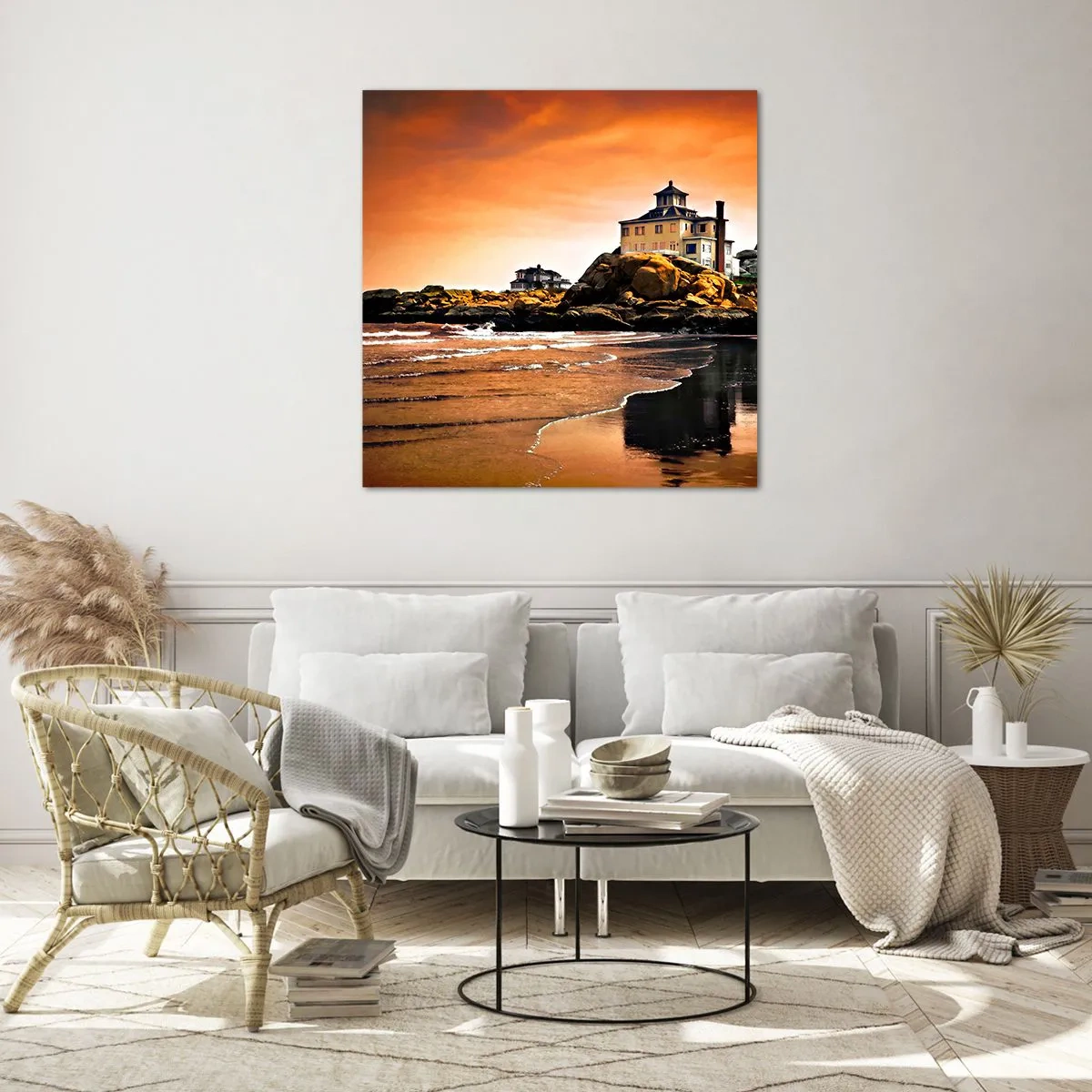 Impression sur verre - Image sur verre - L'élégance de la côte ouest - 40x40 cm