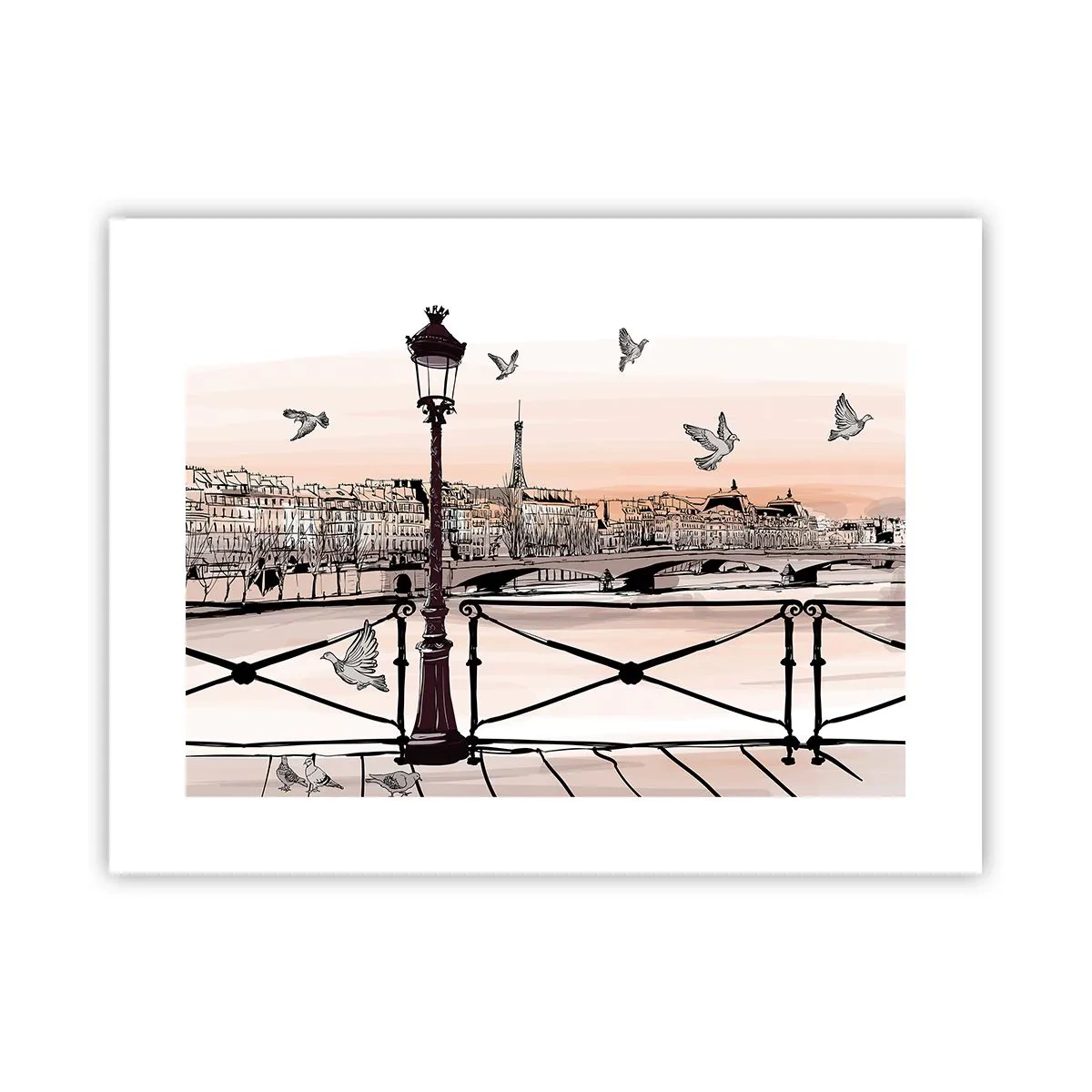 Affiche - Poster - Sur les toits de Paris - 40x30 cm