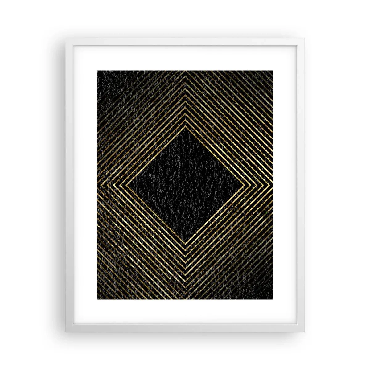 Affiche dans un cadre blanc - Poster - Géométrie dans un style glamour - 40x50 cm
