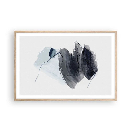 Affiche dans un chêne clair - Poster - Intensité et mouvement - 91x61 cm