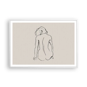 Affiche dans un cadre blanc - Poster - Femme nue - 100x70 cm