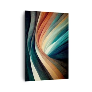Impression sur toile - Image sur toile - Vagues abstraites dans des tons chauds et froids - 70x100cm - Tissé à partir de couleurs - Décoration murale moderne pour le salon et la chambre ARTTOR