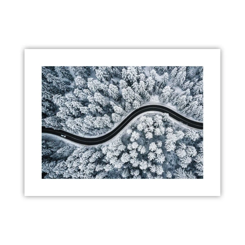 Affiche - Poster - À travers une forêt d'hiver - 40x30 cm