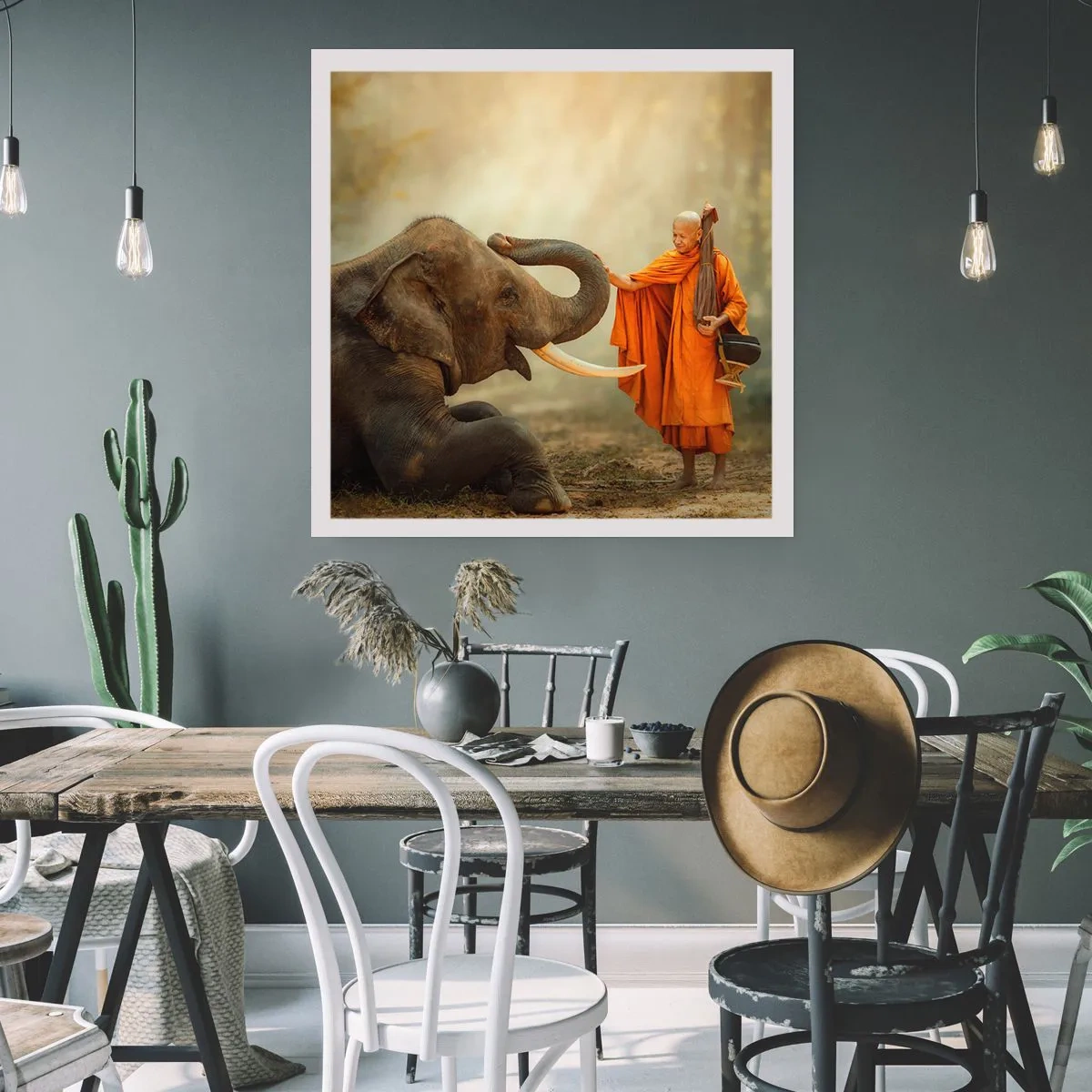 Affiche - Poster - Rencontre en voyageant - 40x40 cm