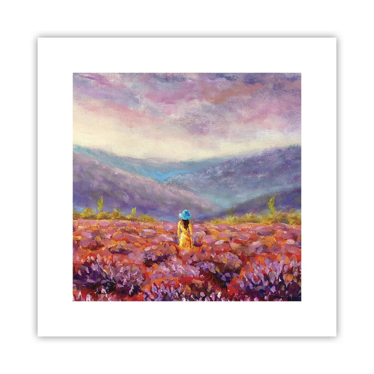 Affiche - Poster - Dans un monde lavande - 30x30 cm